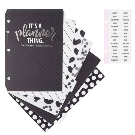 Find The Krissyanne Designs Binder Insert Tabs Black White At